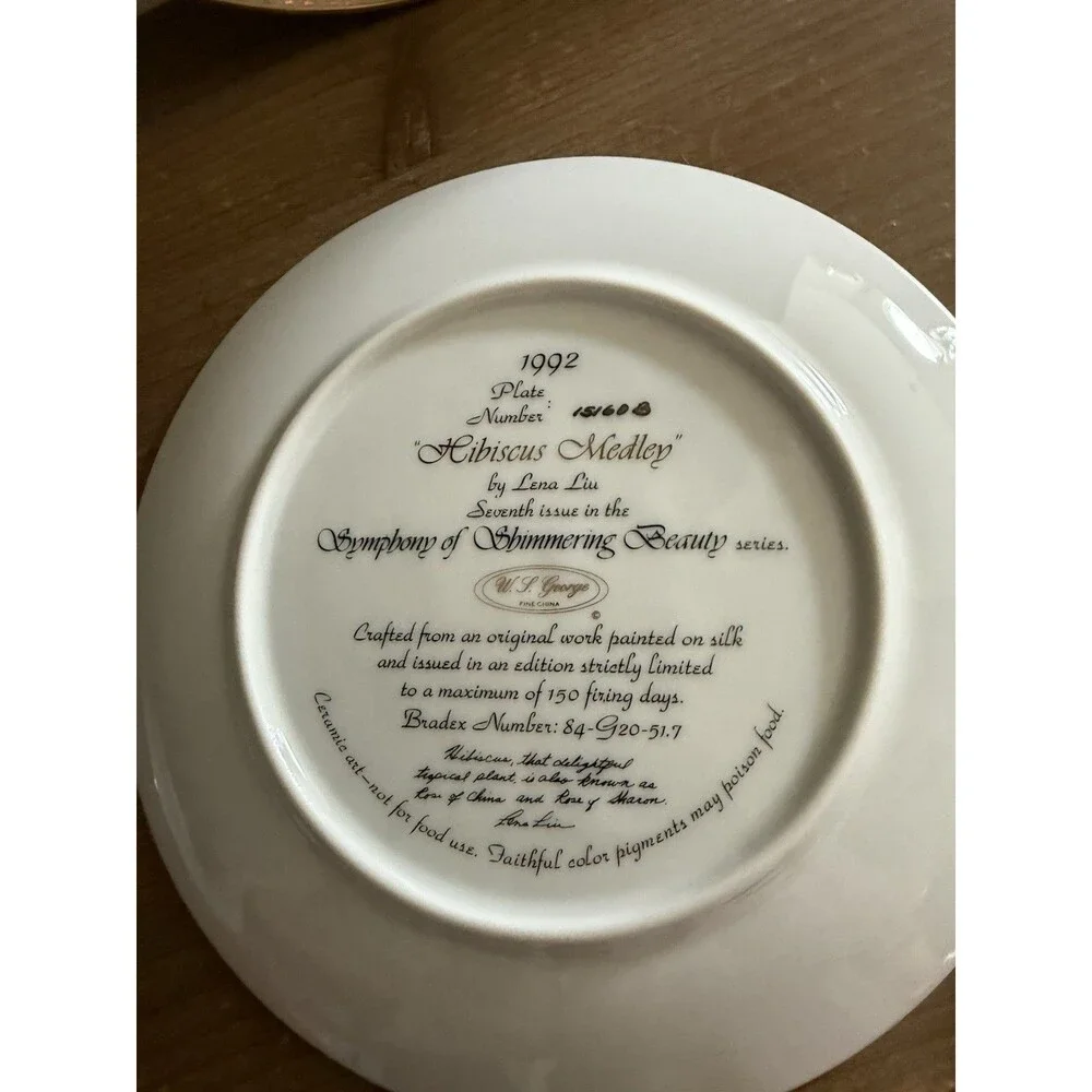 Vintage 1992 Symphony of Shimmering Beauty Lena Liu China set Of 4 Cottagecore